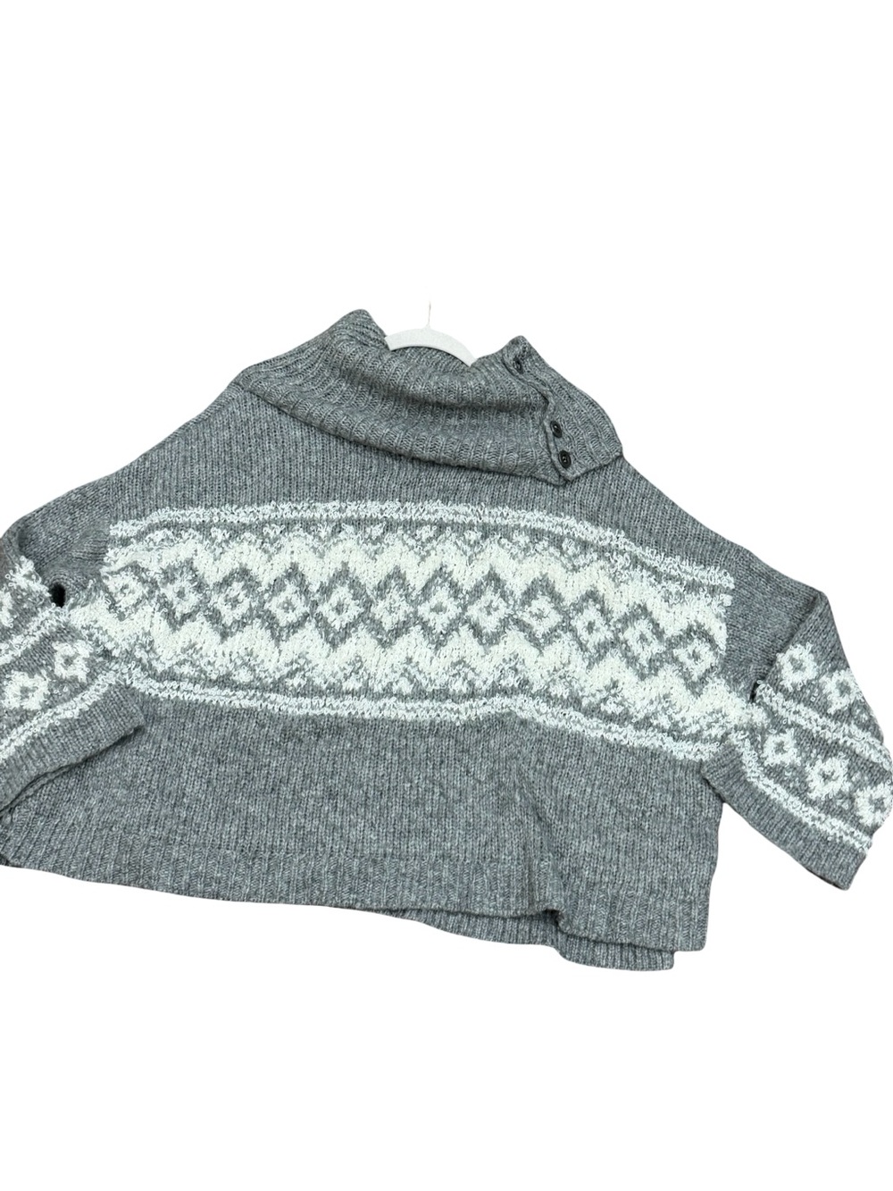 โจโ Free People Ragnar Chunky Cowl Neck Sweater Wool Blend Size Large - Picture 8 of 11